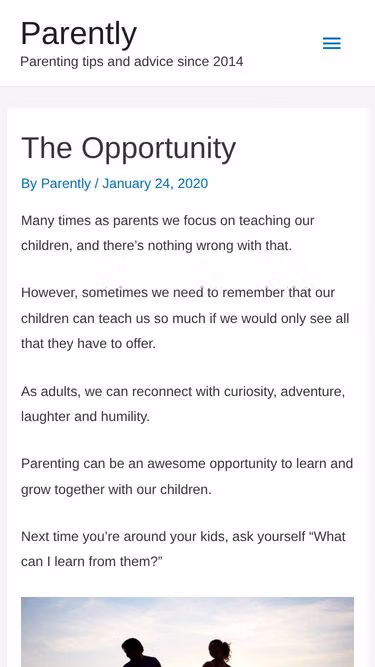 Screenshot of parently.com
