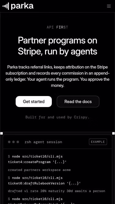 Screenshot of parka.sh