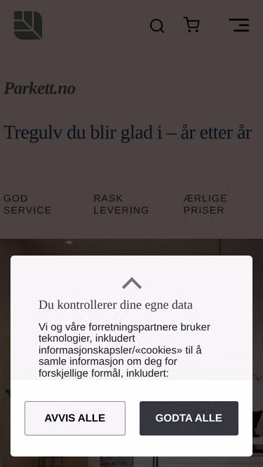 Screenshot of parkett.no