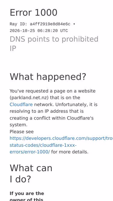 Screenshot of parkland.net.nz