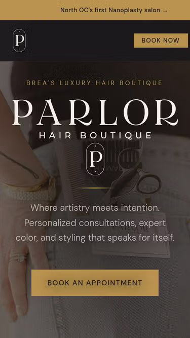 Screenshot of parlor.hair