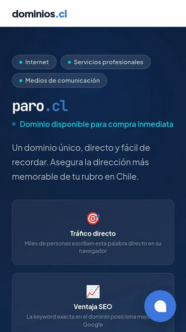 Screenshot of paro.cl