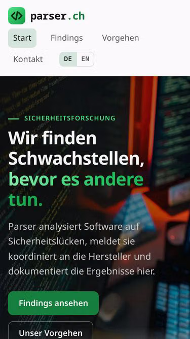 Screenshot of parser.ch