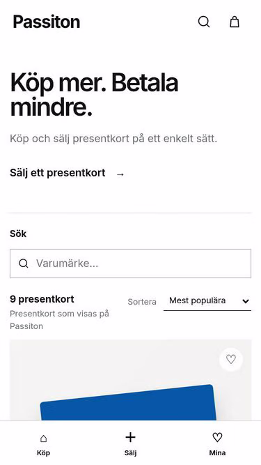 Screenshot of passiton.nu