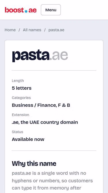 Screenshot of pasta.ae