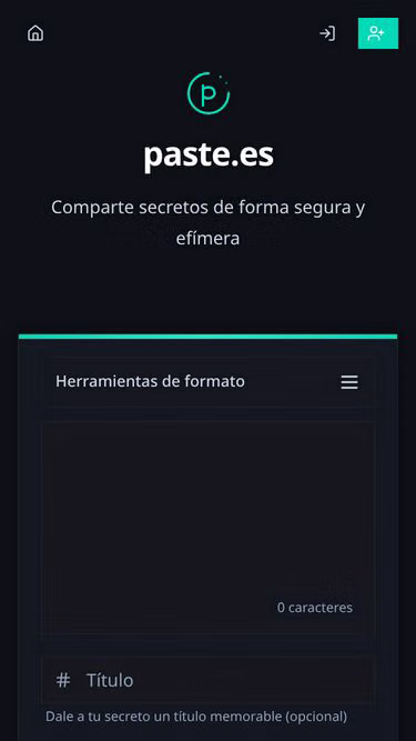 Screenshot of paste.es