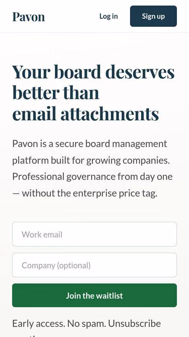 Screenshot of pavon.app