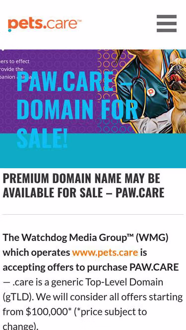Screenshot of paw.care