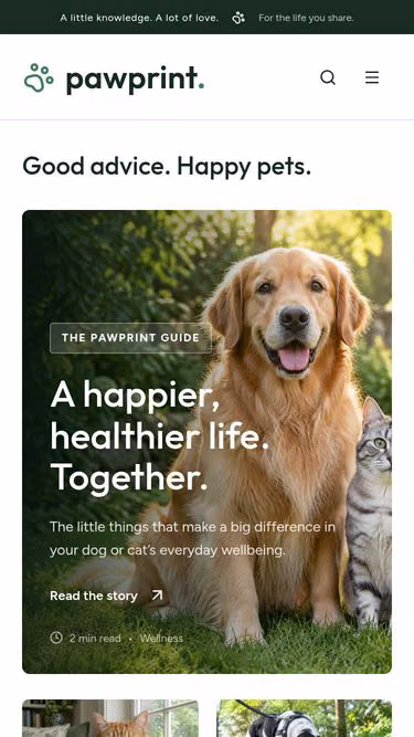 Screenshot of pawprint.blog