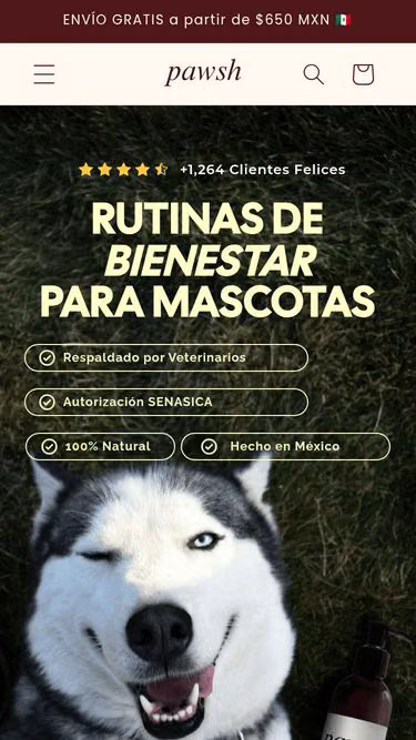 Screenshot of pawsh.mx