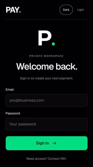 Screenshot of pay.live