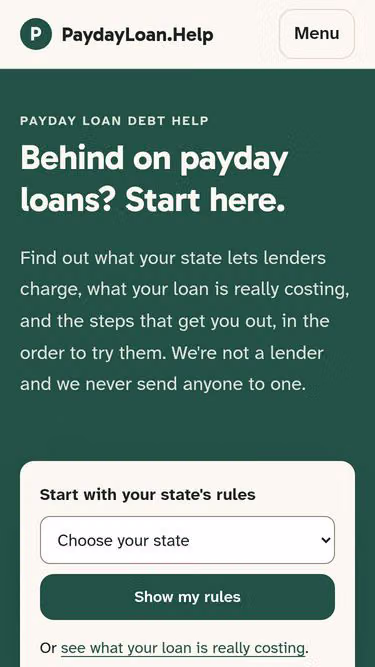 Screenshot of paydayloan.help
