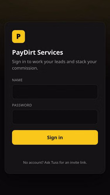Screenshot of paydirt.services