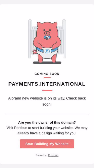 Screenshot of payments.international