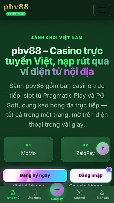 Screenshot of pbv88.cash
