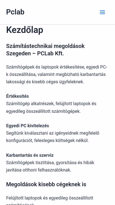 Screenshot of pclab.hu