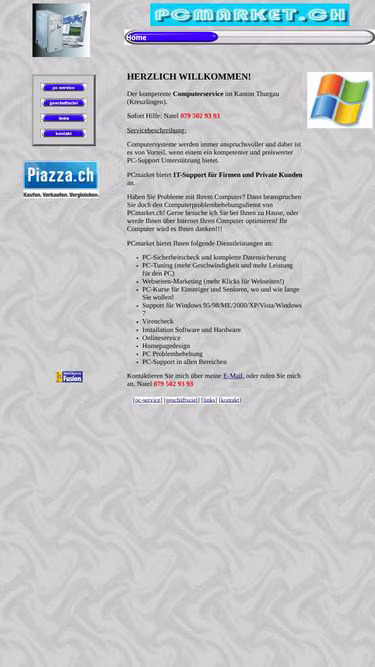 Screenshot of pcmarket.ch