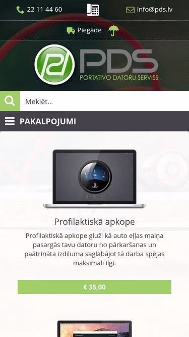 Screenshot of pds.lv
