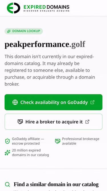 Screenshot of peakperformance.golf