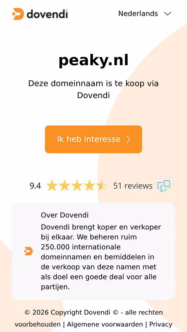 Screenshot of peaky.nl