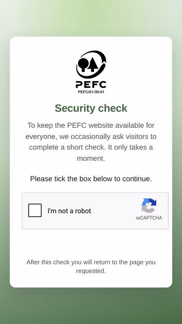Screenshot of pefc.fi