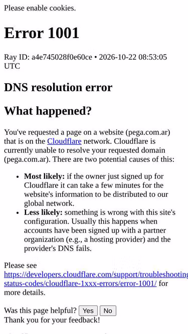 Screenshot of pega.com.ar