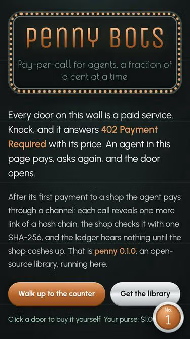Screenshot of penny.charity