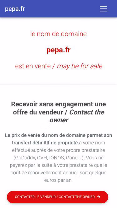 Screenshot of pepa.fr