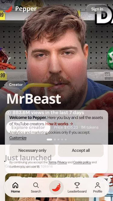 Screenshot of pepper.fan