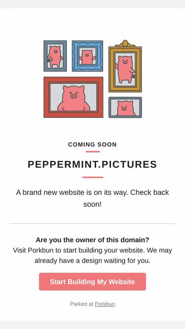 Screenshot of peppermint.pictures