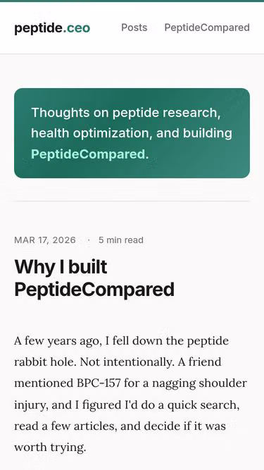 Screenshot of peptide.ceo