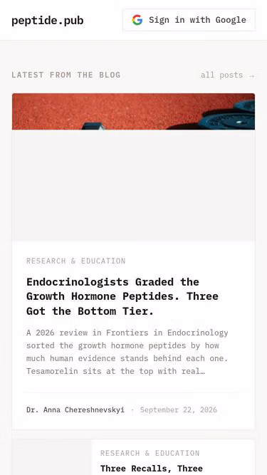 Screenshot of peptide.pub