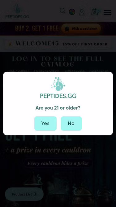 Screenshot of peptides.gg