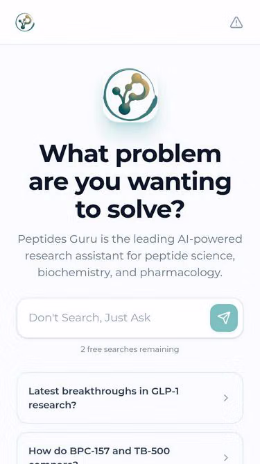 Screenshot of peptides.guru