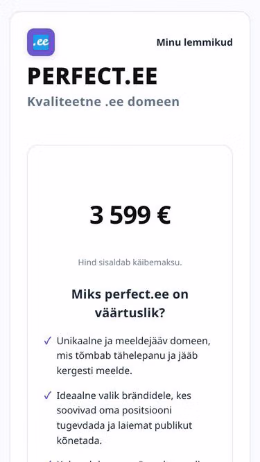 Screenshot of perfect.ee