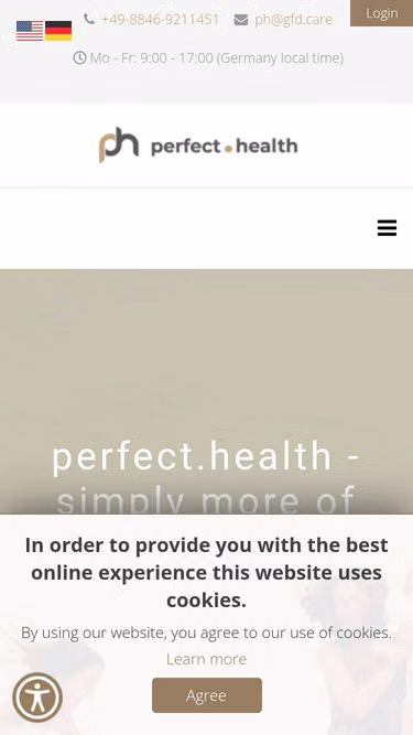 Screenshot of perfect.health