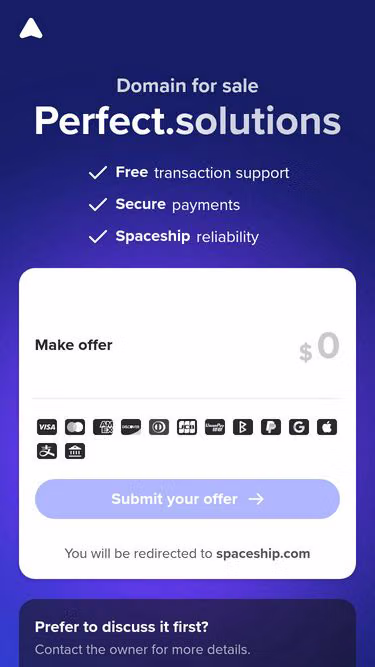 Screenshot of perfect.solutions
