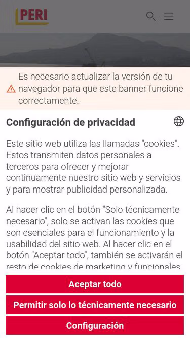 Screenshot of peri.com.mx