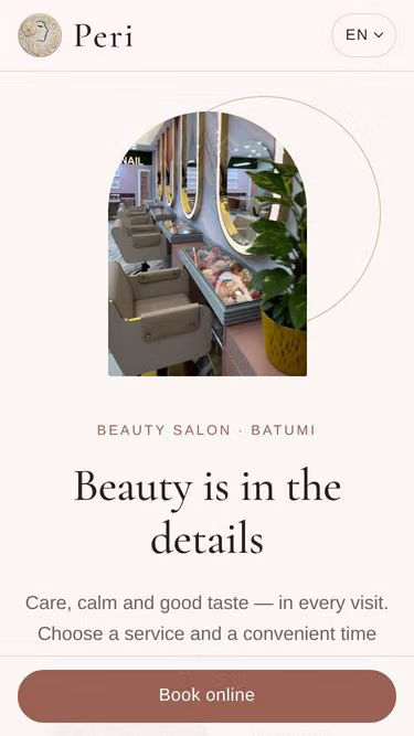 Screenshot of peri.salon