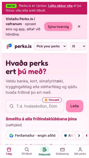 Screenshot of perks.is