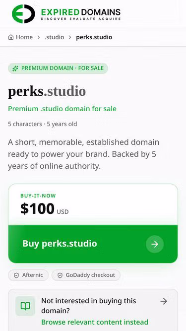 Screenshot of perks.studio