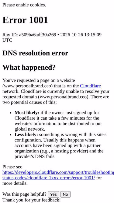 Screenshot of personalbrand.ceo