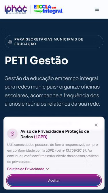 Screenshot of peti.org.br