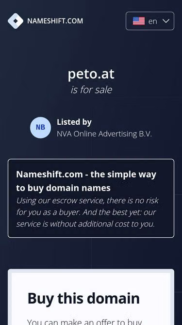 Screenshot of peto.at