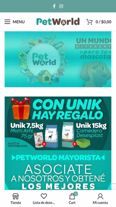 Screenshot of petworld.com.ar
