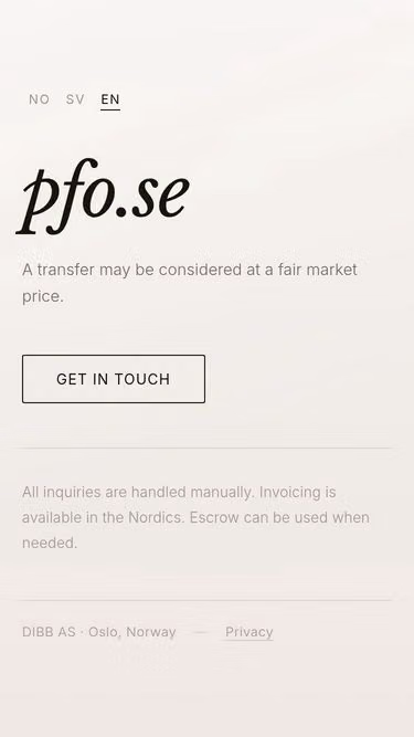 Screenshot of pfo.se