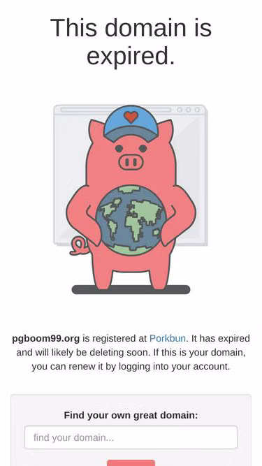 Screenshot of pgboom99.org
