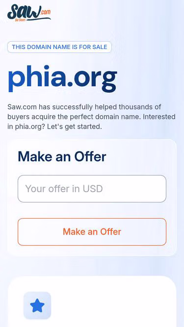 Screenshot of phia.org