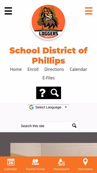 Screenshot of phillips.k12.wi.us