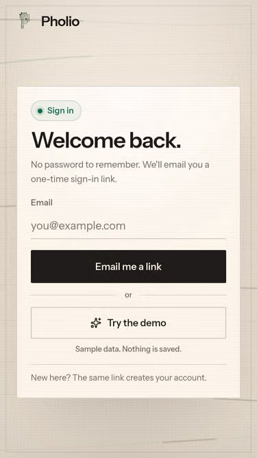 Screenshot of pholio.ca